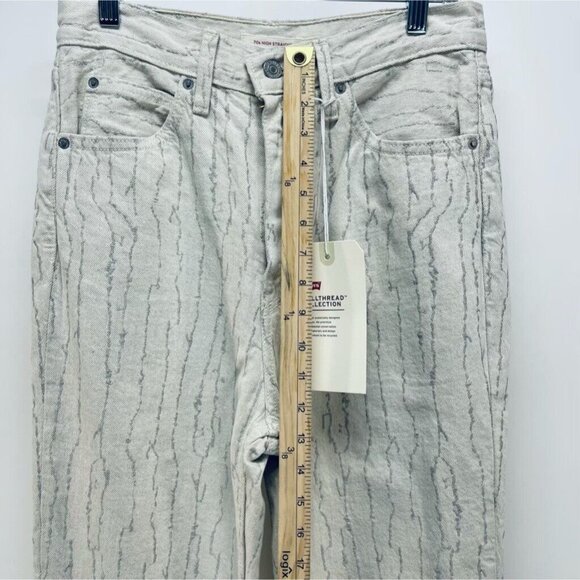 LEVI'S WELLTHREAD® '70S Jeans 27x31 Women's High Rise Straight Leg Beige NEW - Picture 8 of 13